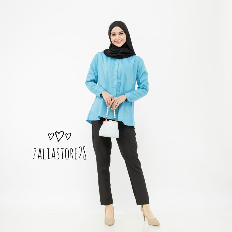 Kemeja Toyobo jumbo/kemeja basic polos Ld 110cm Ld 120 cm-jumbo biru elektrik