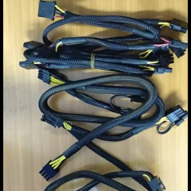 Kabel modular bulat sata to 6 pin,6 pin to 6+2 pin ,6 pin to molex,6 pin to pci express