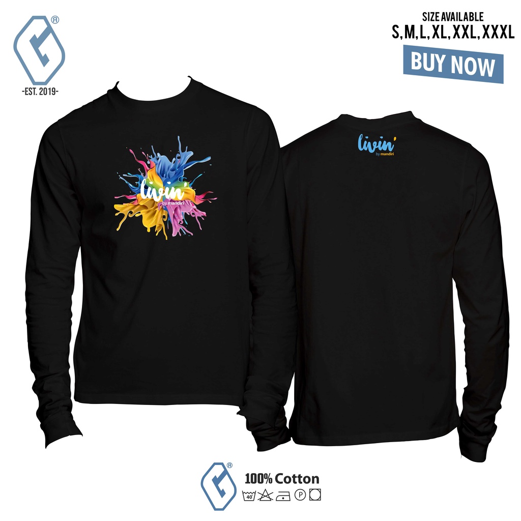 kaos livin mandiri panjang / baju bank mandiri livin longsleeve