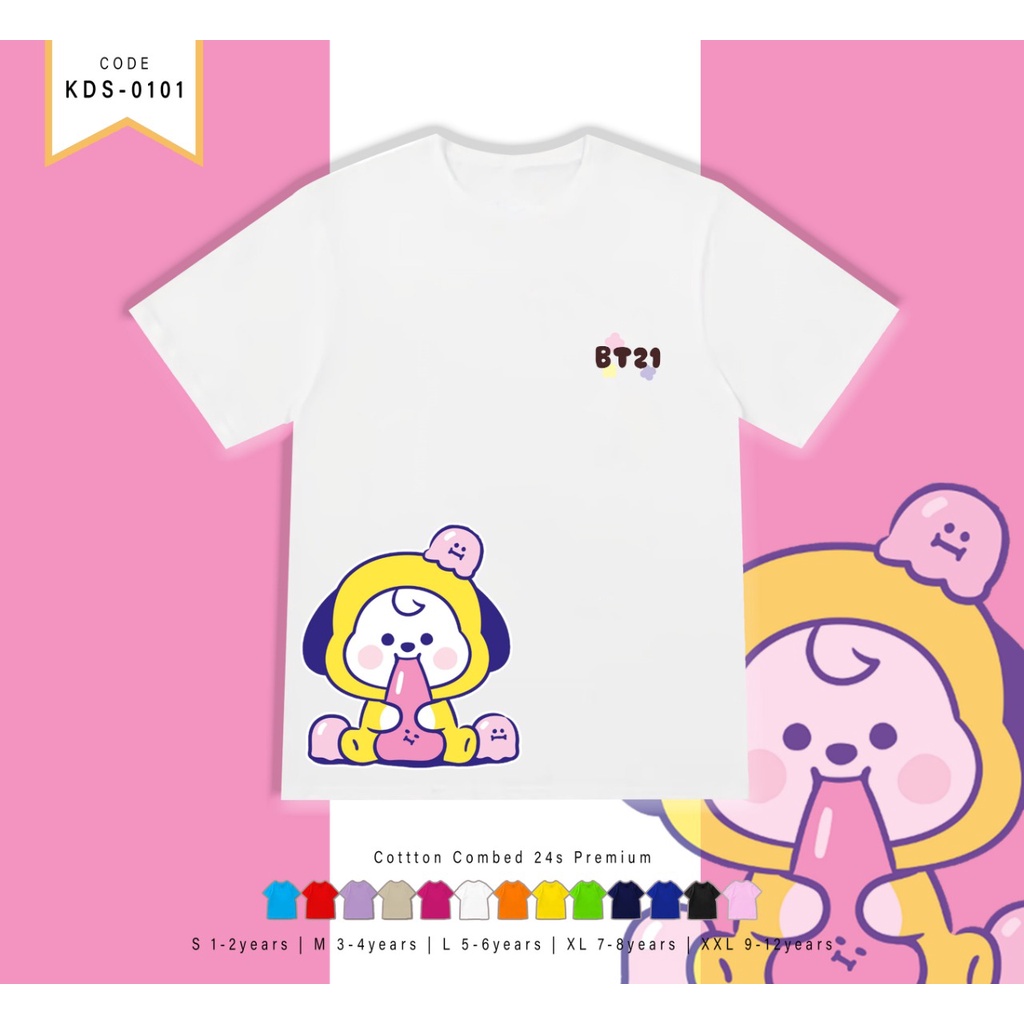 BAJU ATASAN ANAK SANTAI GAMBAR KARAKTER KPOP BIG SIDE / CUSTOM TEE TERMURAH