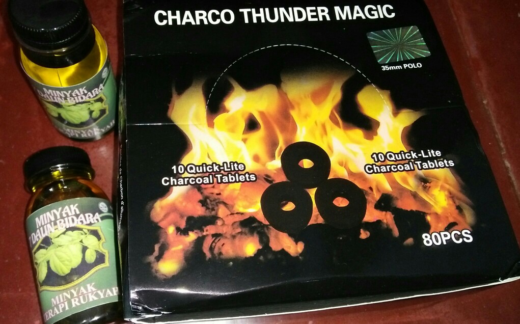 Arang Magic Langsung Nyala Charco Thunder Magic Roll Isi 10pcs /  Briket Bukhur Shisha Dupa Arab