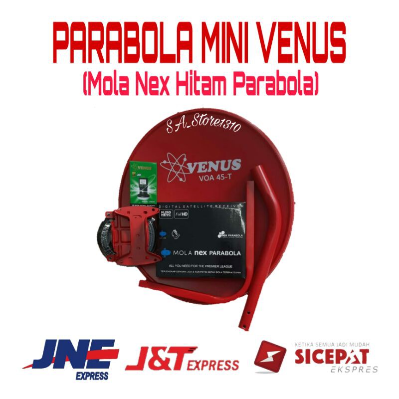 Parabola Venus Mini & Set Receiver Mola Nex Hitam