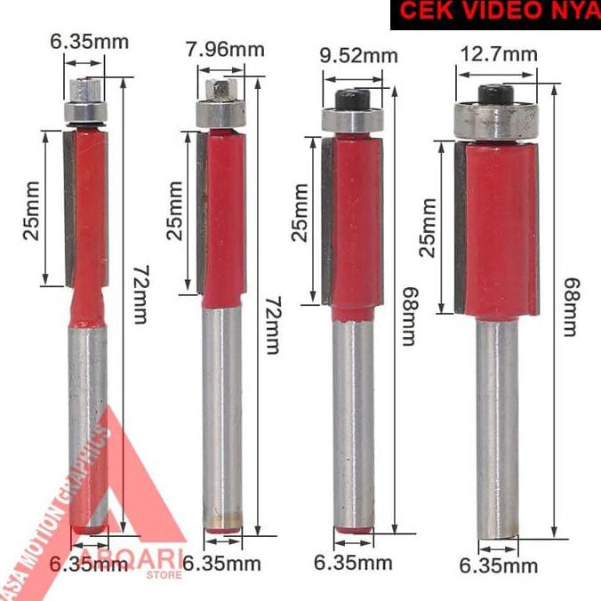 -READY- STRAIGHT BIT / FLUSH TRIM BIT / MATA PROFIL HPL DECO / EDGE TRIMMER