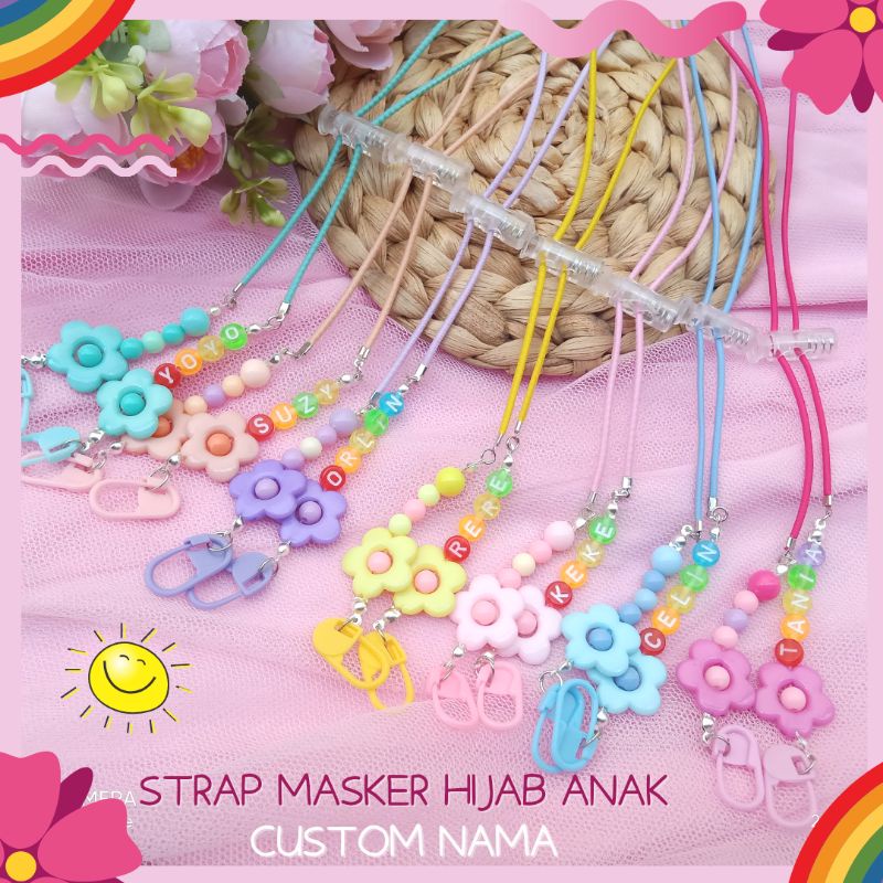 Strap Masker Hijab Anak Strap Masker 2in1 Anak Strap Masker Custom Nama