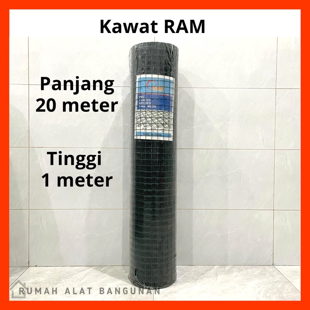 KAWAT LOKET PVC PANJANG 20 METER  / Kawat RAM Hijau Kandang Ayam 1/2" 3/4" 1" inch