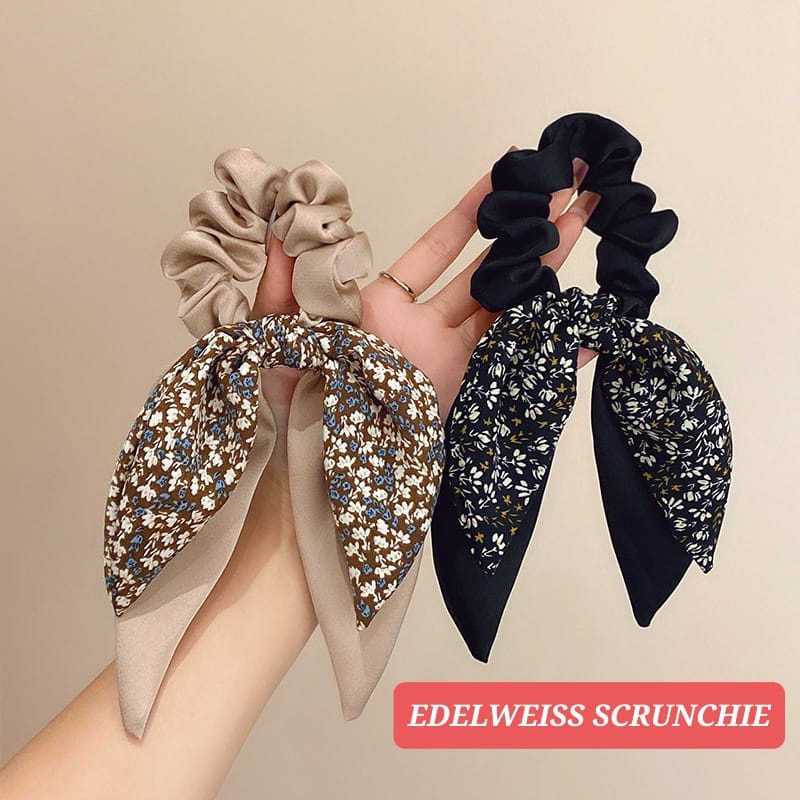 EDELWEISS SCRUNHIE KARET RAMBUT WANITA AKSESORIS FASHION KOREA IMPORT