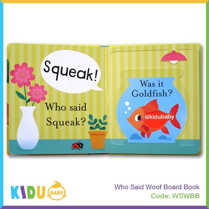 Buku Cerita Anak atau Buku Cerita Bayi Who Said Woof Moo A Lift The Flap and Feel Book Board Book Little Tiger Kidu Baby