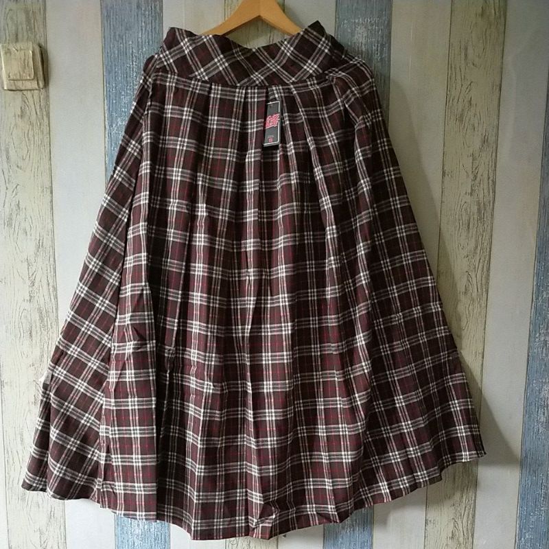 ROK FLANEL IMPORT PANJANG/ROK KOTAK FLANEL PANJANG/ROK FLANEL IMPORT MURAH/ROK SEMIWOL-Pict 6