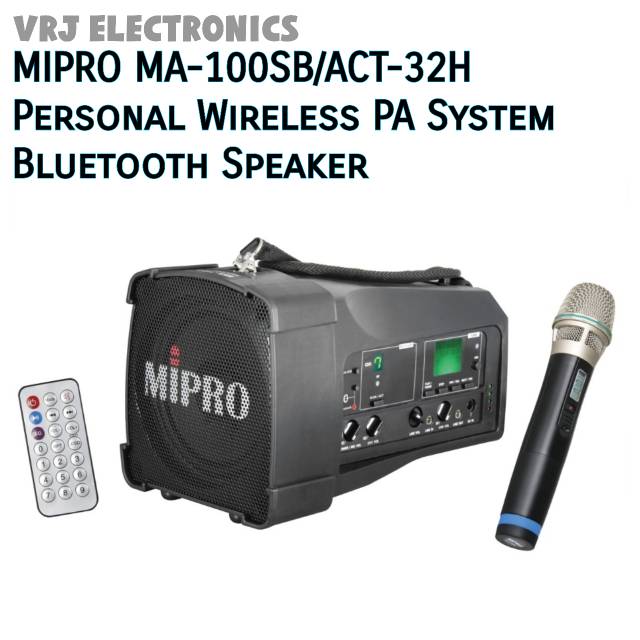 MIPRO Speaker MA-100SB + Mic ACT-32H Personal Wireless PA System Bluetooth Speaker