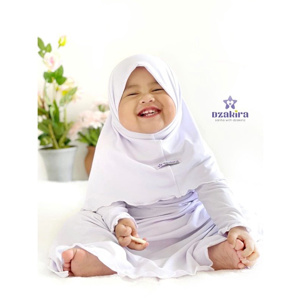 baju akikah bayi perempuan KIA Daily Putih original by Dzakira bahan jersey  premium