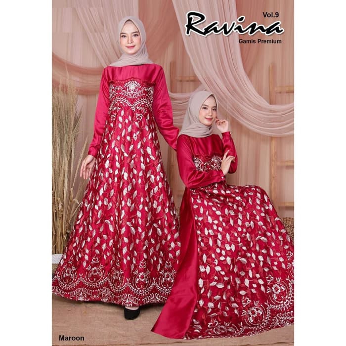 GAMIS/ELEGANT/ dress pesta muslimah tile ravina gamis gaun pesta mewah fashion muslim