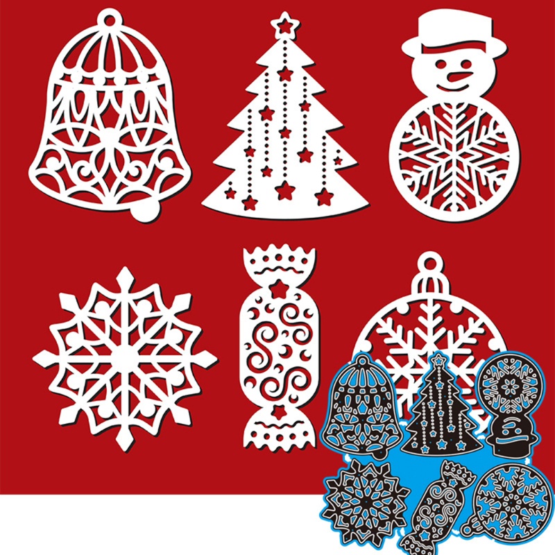 Cetakan Stensil Cutting Dies Motif Lonceng Natal Snowflake Bahan Metal Untuk Scrapbook / Craft DIY