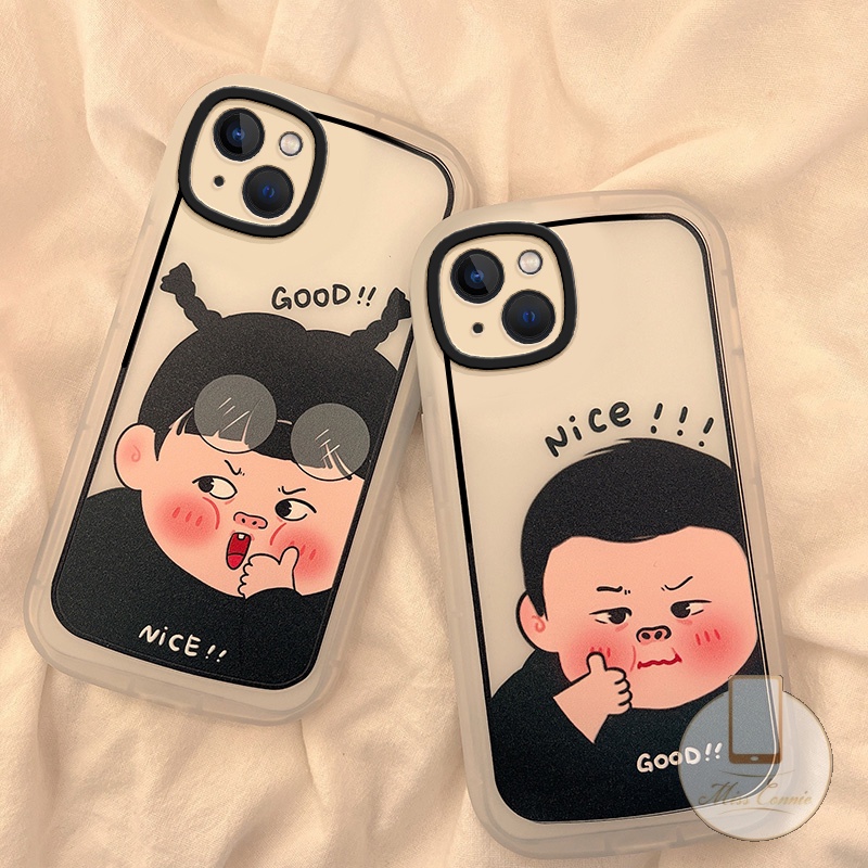 IPHONE Bagus Couple Soft Tpu Phone Case Kompatibel Untuk Iphone7 8plus11 13 12 14 Pro Max 6 6s Plus X XR XS Max SE 2020kartun Lucu Cowok Cewek Shockproof Case Cover