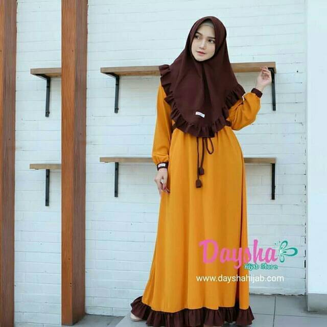 DAYSHA SYARI PLUS KHIMAR SET / GAMIS SURABAYA MURAH