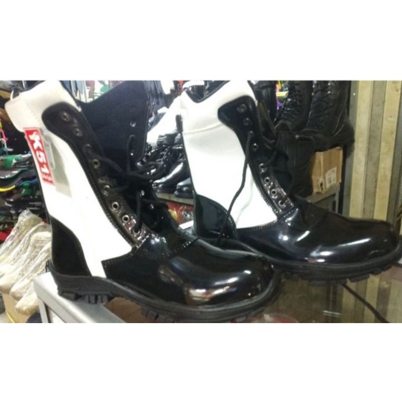 Sepatu Provost TNI Kulit Mengkilap | Sepatu Kelinci | Sepatu Provost TNI Mengkilap