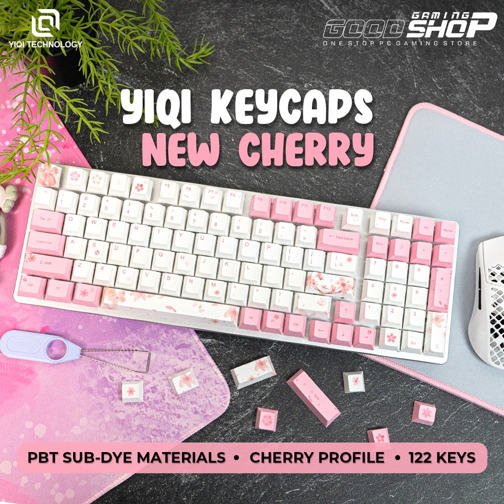 Yiqi Keycaps New cherry PBT Dye-Sub Cherry Profile