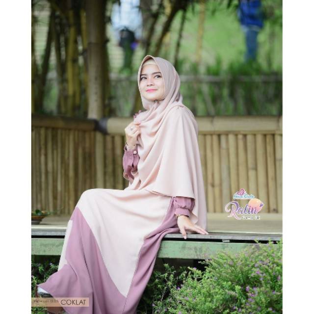 Ready - Ralin 4 Gamis Set by Gerai Cinta - Gamis Syari Polos Kombinasi Wollycrep Caltry