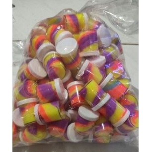 mainan slem toples / slem pelangi isi 100 pcs murah