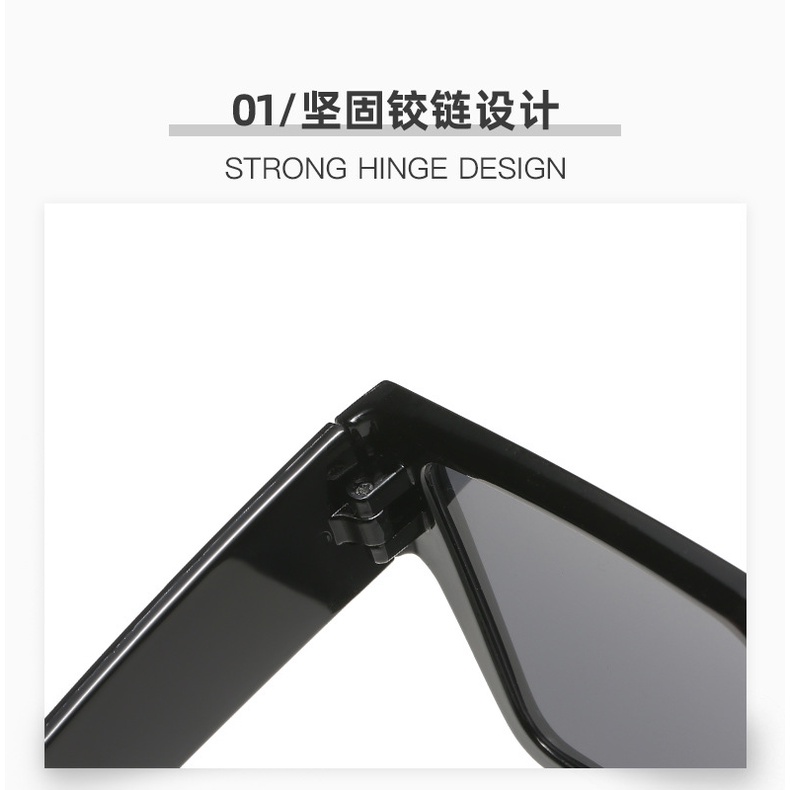 Kacamata Sunglass Bentuk Kotak Oversized Gaya Western