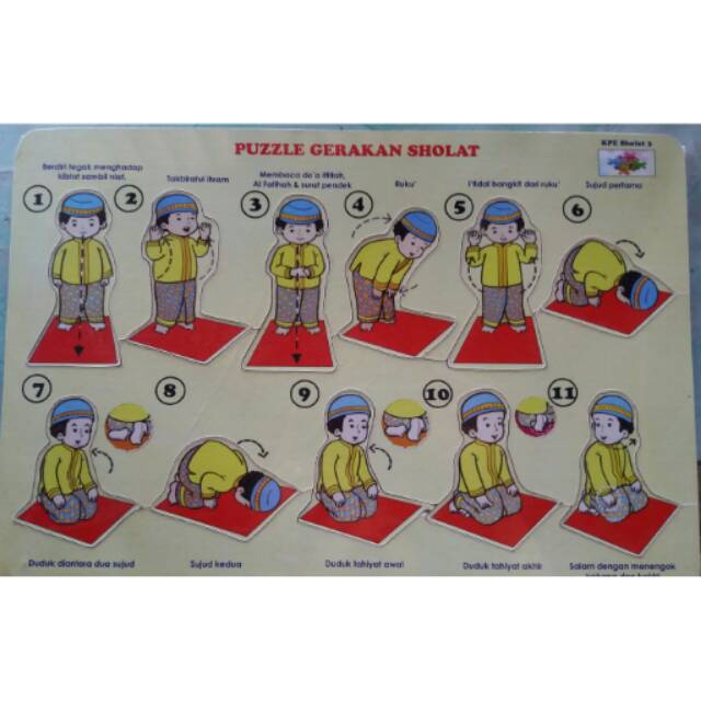 Puzzle Kayu Gerakan Sholat Anak Laki Laki Shopee Indonesia