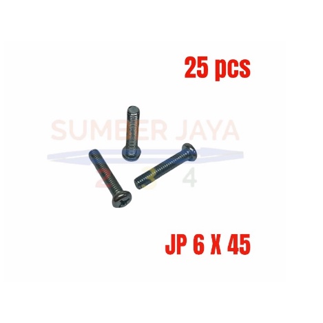 Baut JP 6 X 45 PUTIH Per 25 PCS