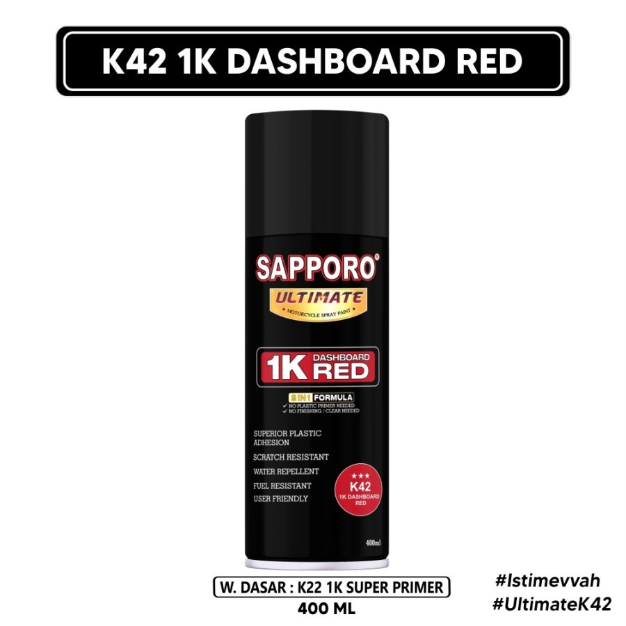 Sapporo Ultimate K42 1K Dashboard Red / Cat Semprot Aerosol Terbaik
