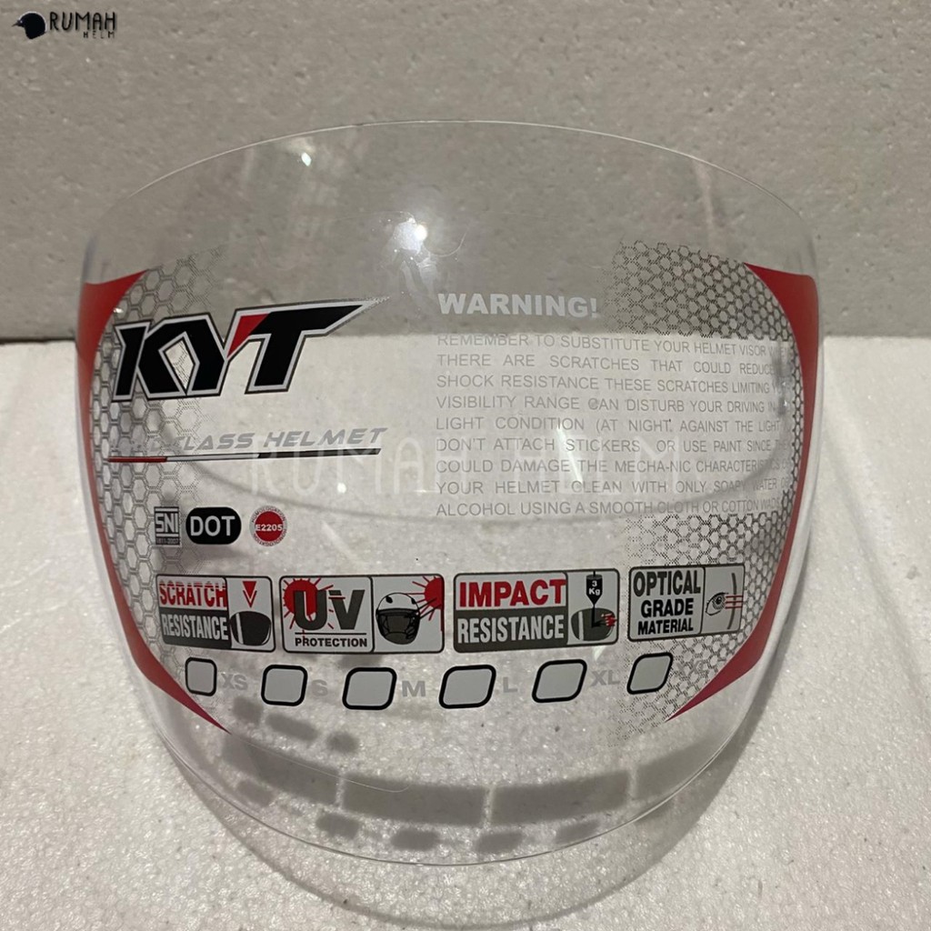 Kaca Visor Helm KYT Vision One / 2 Vision / 2 Vista / Scorpy ORIGINAL Bening Clear
