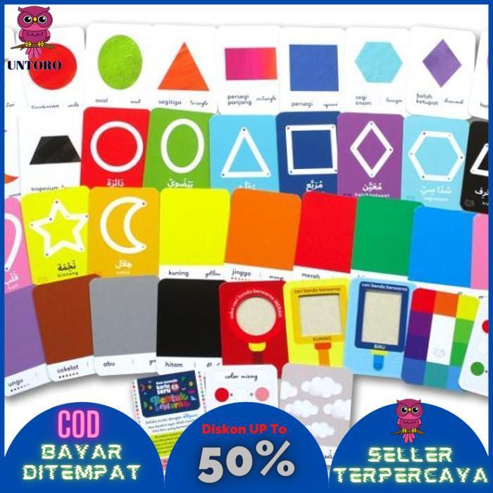 

BISA COD Flash Card Kartu Seru BENTUK & WARNA (wipe-clean bisa tulis hapus) TERLARIS
