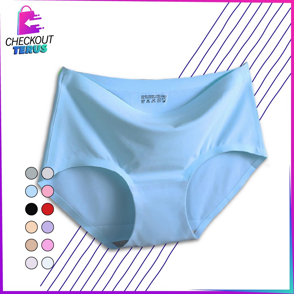 CT P38 CD Seamless Wanita Polos Celana Dalam Seamless CD Cewek Tanpa Jahitan Ice Silk Panties Underwear Celana Dalam Polos Wanita