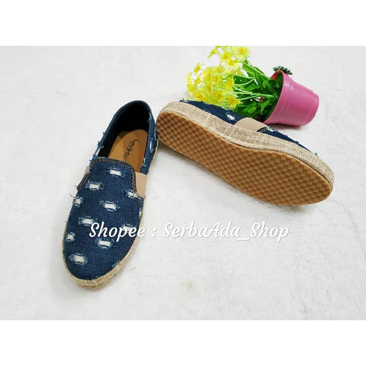 Sepatu Slip On Anak ORI Lazara Lso 11 denim sobek