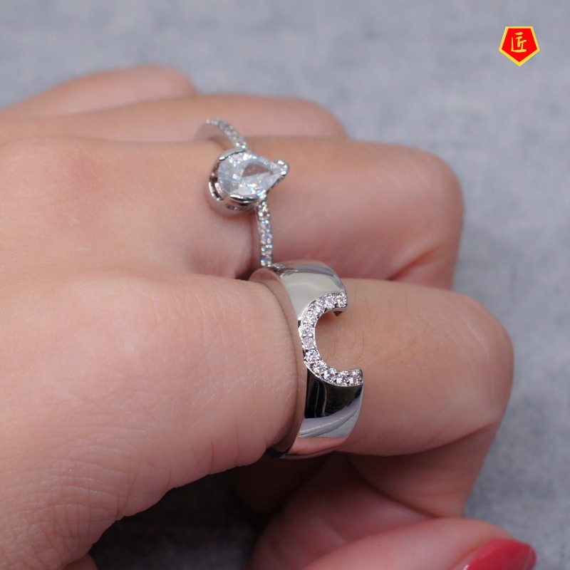 [Ready Stock]Creative Fashion Diamond Ring Set