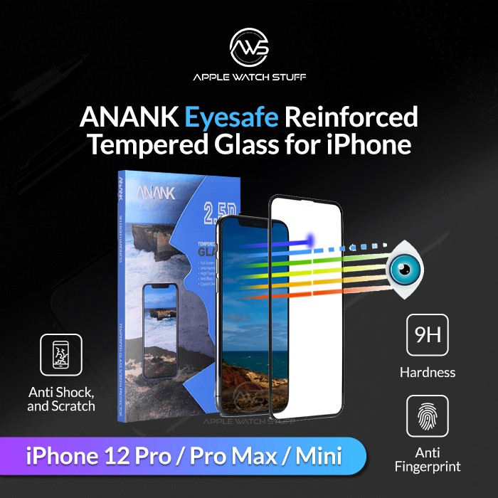 Anank Eyesafe 2.5D Reinforced Edges Tempered Glass for iPhone 12 Mini/ 12/ 12 Pro/ 12 Pro Max