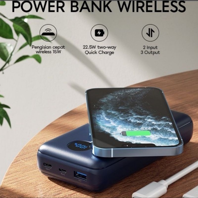 Vivan VPB-W20 20000mAh Qi Wireless Powerbank Quick Charge PD QC3.0