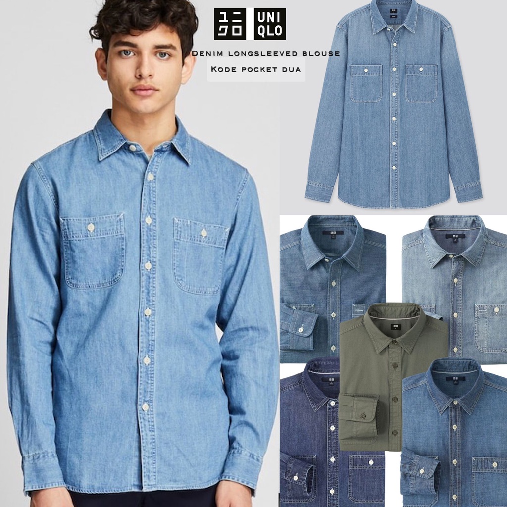 Gu by unq pocket denim blouse