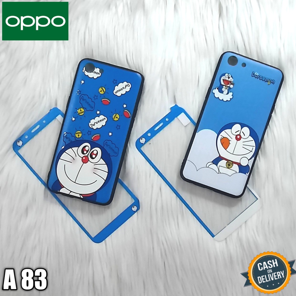 Case + tempered glass for oppo A83 casing softcase silikon motif