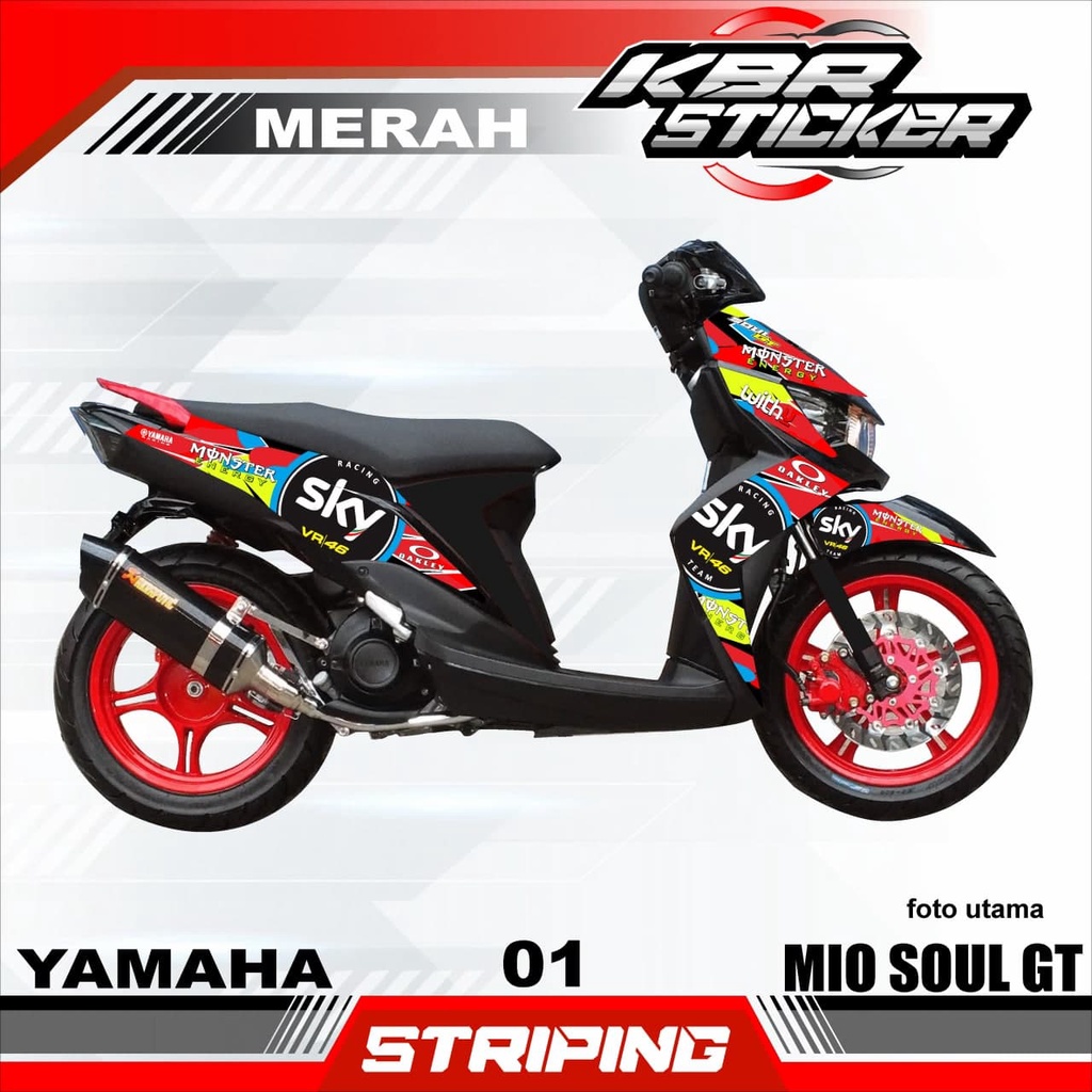 (COD) MIO SOUL GT Stiker Motor Striping MIO SOUL GT Yamaha variasi Racing 01