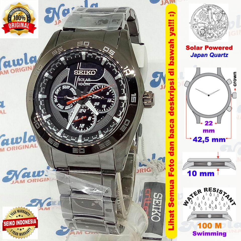 Seiko Criteria SNE201P1 Solar Black IP Sapphire - Jam Tangan Pria SNE201