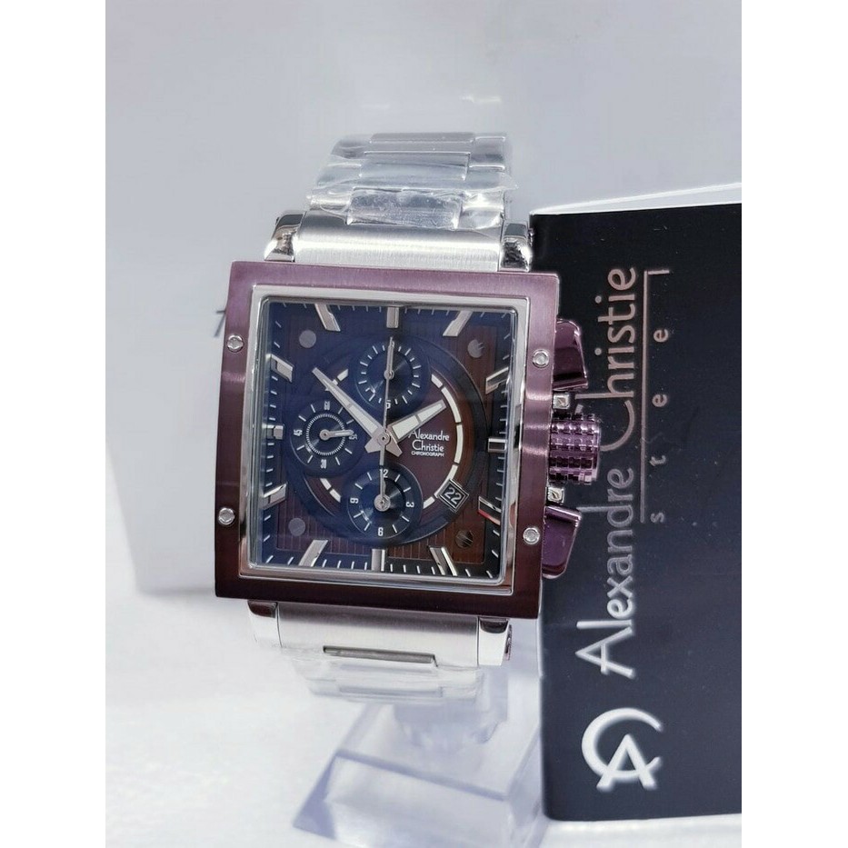 ALEXANDRE CHRISTIE WATCH AC 6182 PRIA SILVER BROWN ORIGINAL