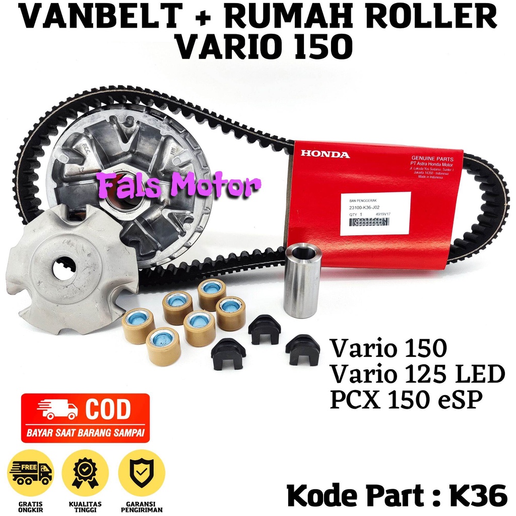 Vanbelt Rumah Roller Vario 150 OLD NEW - Vario 125 Led - PCX 150 / Vbelt Rumah Roller Vario 150 K36