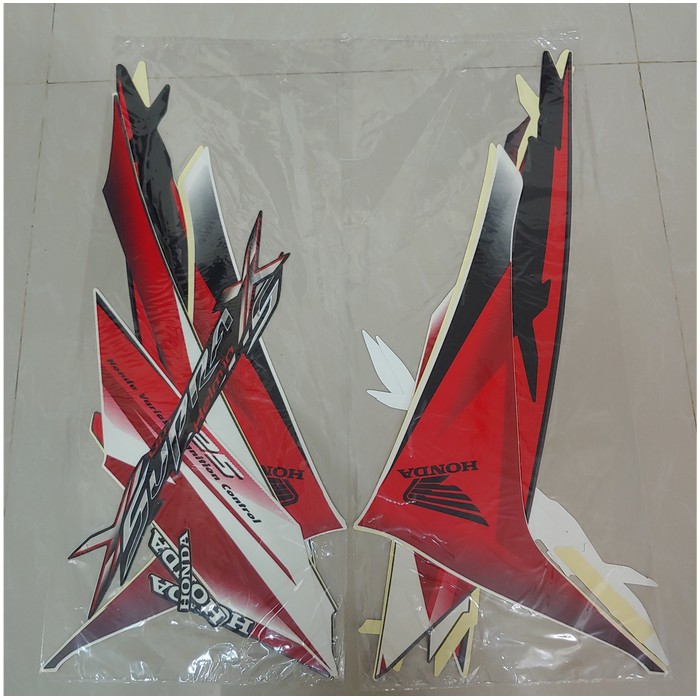 discon             Stiker Bodi & Lis Body & Striping Supra X 125 Helm In Hitam Merah