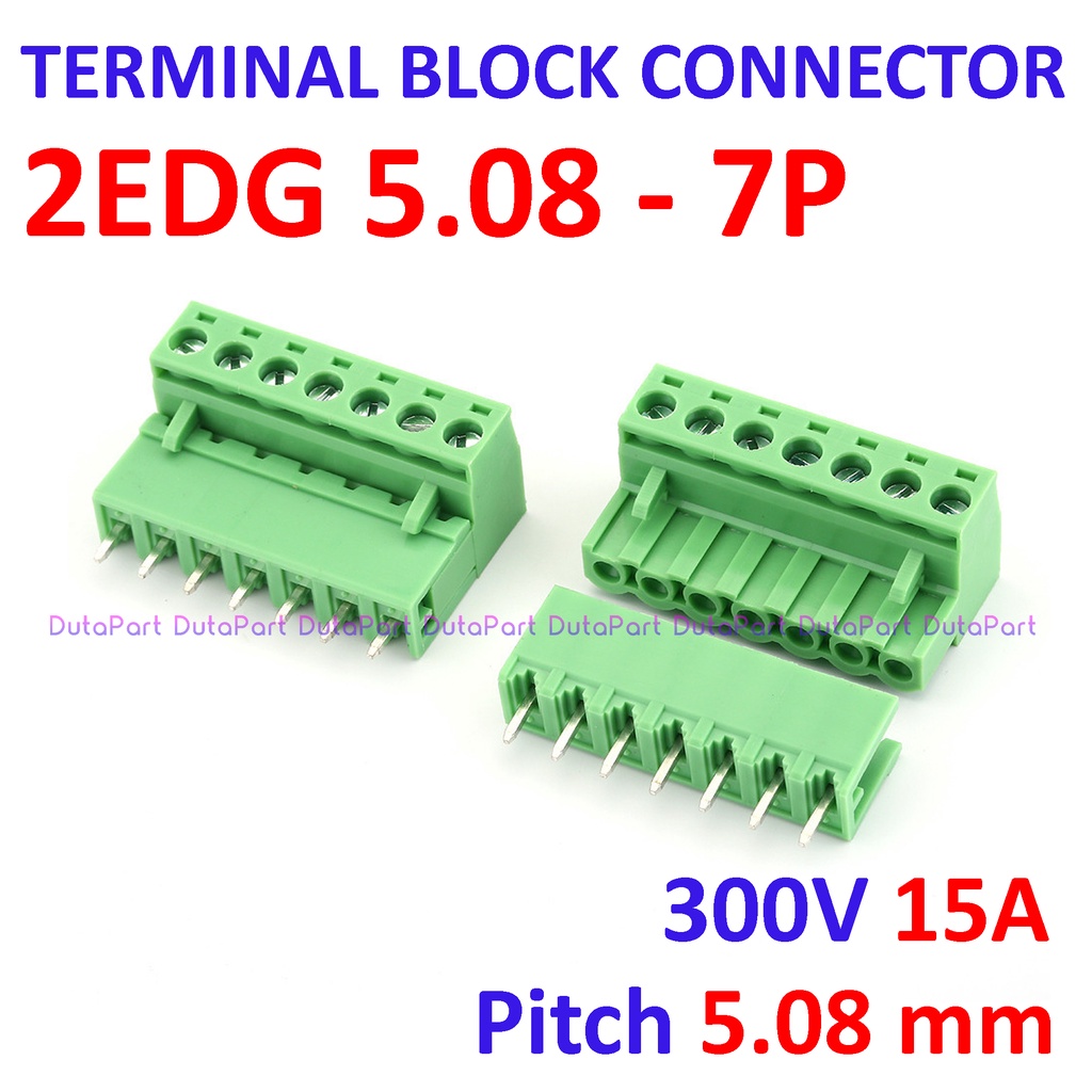 2EDG 5.08 7P 7 Pin Lurus Terminal Block Connector 5.08mm Male Female