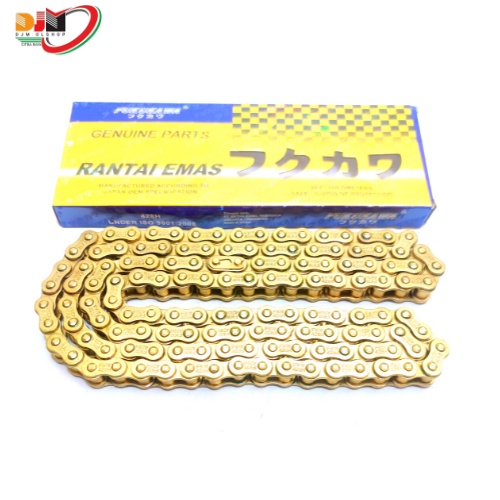Fukukawa Rantai Warna Gold Ukuran 428HSBT 130L Original