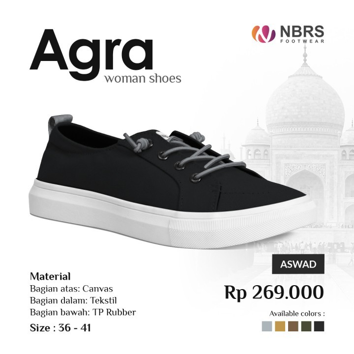 Nibras Footwear Sepatu AGRA Pria Casual kekinian ootd polos Canvas