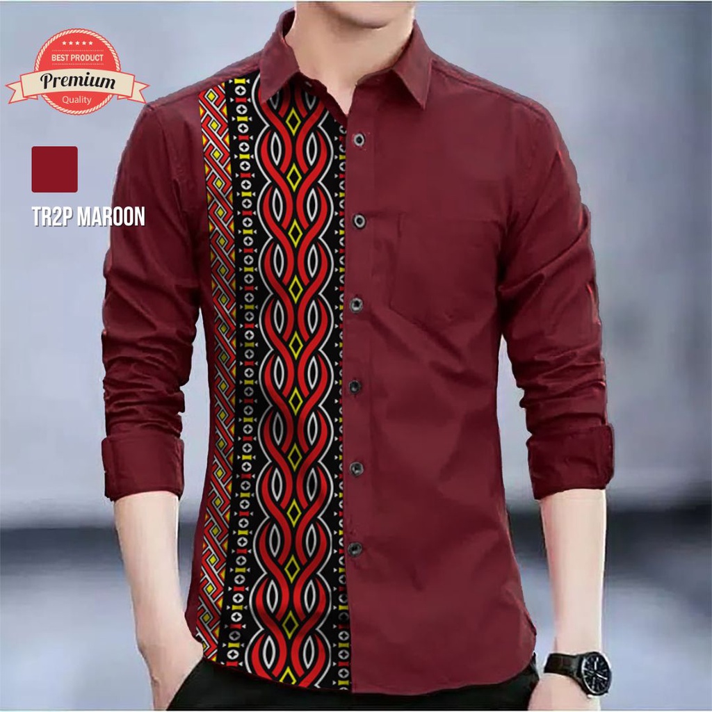 lop Angelaco Kemeja Batik Toraja Lengan Panjang Pria Batik Motif Toraja Pria TR2