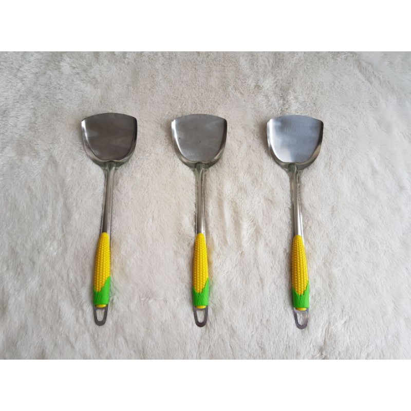 Sodet Kipas Jagung Spatula / Sutil Teflon Penggorengan Bahan Stainless Steel