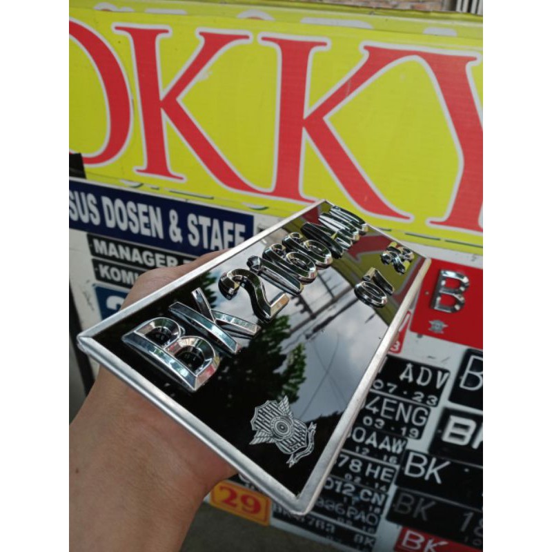 PLAT TIMBUL MOTOR CHROME