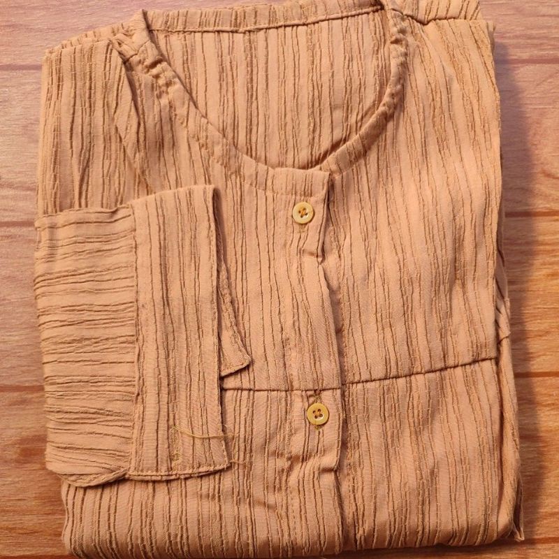 Shakila Maxy Dress Gamis Crinkle Airflow Lady Crush Premium Full Kancing-Shakila wood