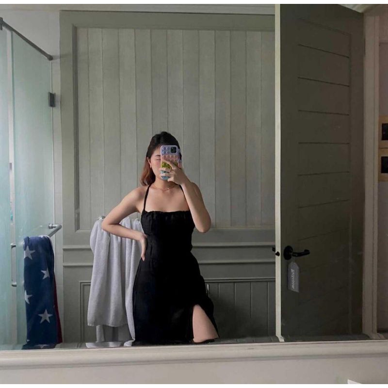 LONG DRESS MAUDY  // Slit dress // Dress panjang // Dress serut // backless dress