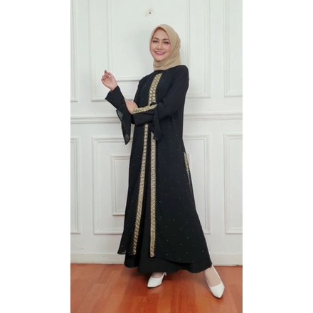 gamis abaya turkey hitam polos