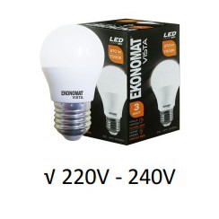 [EKONOMAT] - Lampu LED Ekonomat VISTA 3w 5w 7w 9w 11w 15w 19w Putih/7000K/Bohlam Murah